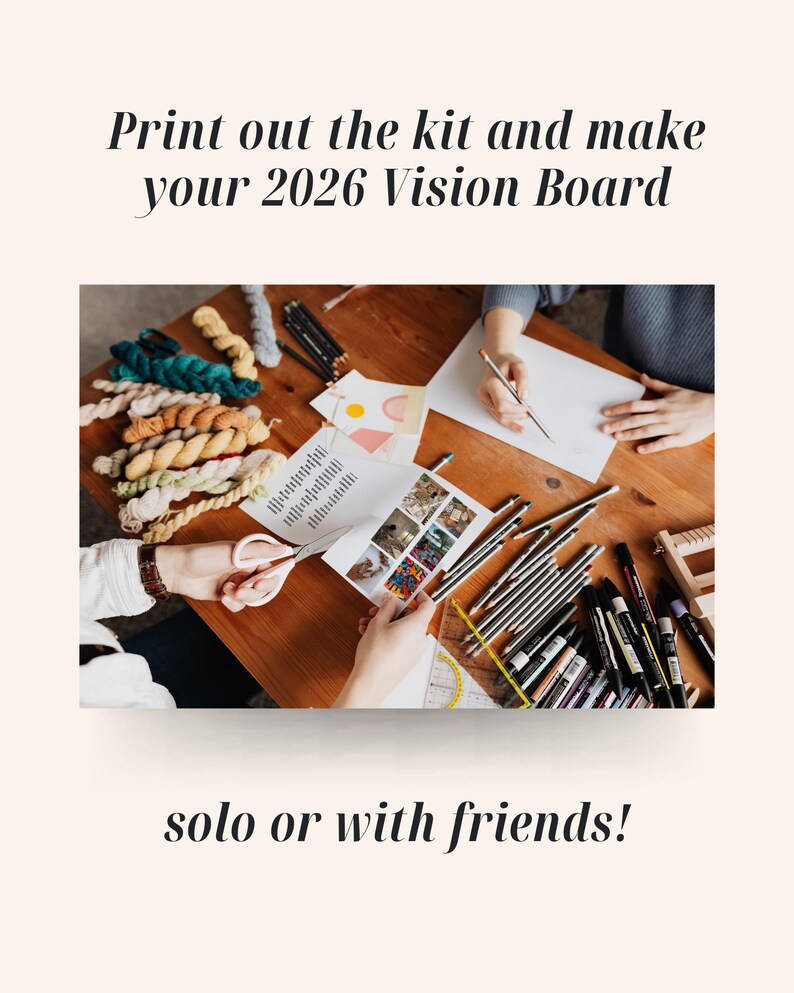 2026 Vision Board Collage Template, Printable Digital Scrapbook Images ...