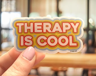 Therapy Vinyl Sticker – Mental Health Decal for Laptops, Water Bottles