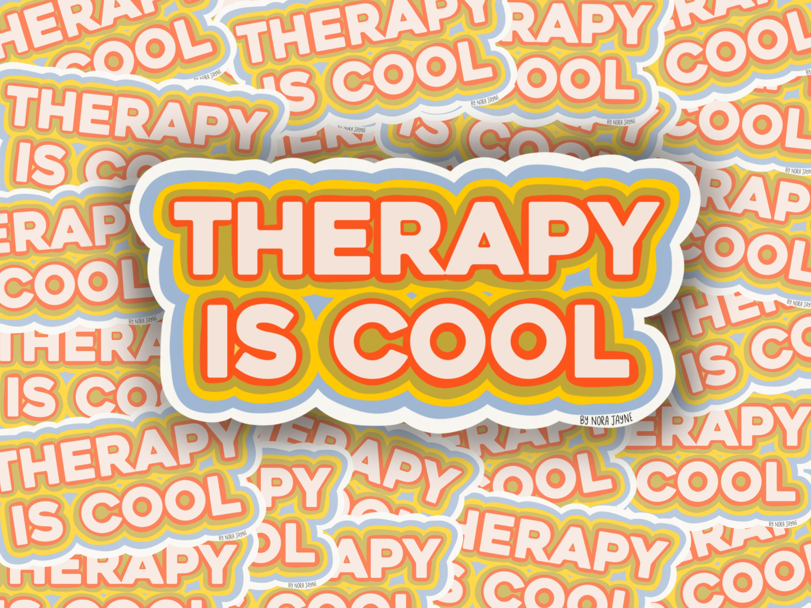 Therapy Vinyl Sticker – Mental Health Decal for Laptops, Water Bottles ...