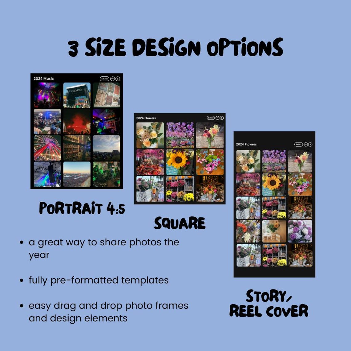 2025 Year in Review Wrapped Instagram Collage Template Digital ...