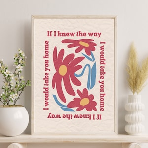 Ripple Lyric Poster Cream Hot Pink
