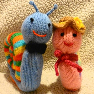 Sally Slowly and Trevor Trailmaker Snail Baby Toy Knitting Pattern