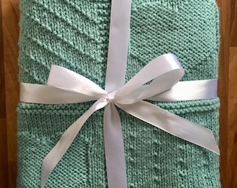 So Precious Heart Patchwork effect Baby Blanket Knitting Pattern