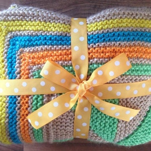 Pinwheel Patchwork Baby Blanket Knitting Pattern