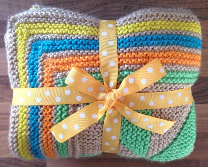 Pinwheel Patchwork Baby Blanket Knitting Pattern Etsy