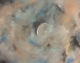 Eclipse, Original acrylic on 8"x8" canvas