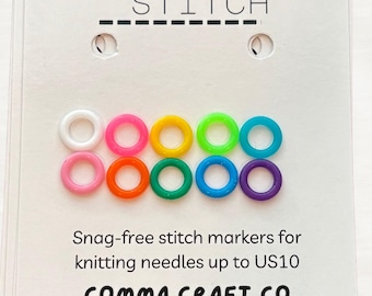 NEW COLORS! Knitting Stitch Markers Set - Neon Snag-Free Silicone - Basic Stitch Kit - Knit Stitch Marker Tools Notions Accessories Knitter