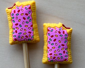 Protectores de punta de agujas de tejer, topes de puntadas, accesorios - Toaster Tarts Comida Desayuno Cottagecore Regalos para tejedores