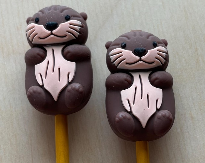 Knitting Needle Point Protectors Knitting Needle Stoppers Sea Otter Knitting Notions Kawaii Ocean Animals California Cute Gifts for Knitters