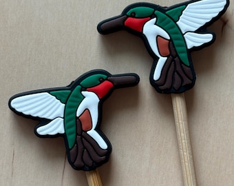 Knitting Needle Point Protectors, Knitting Needle Stoppers Knitting Notions Hummingbird Stained Glass Animals Birds Pollinators Knit Gifts