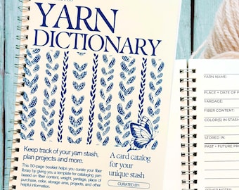 Yarn Dictionary Spiral Notebook Yarn Stash Organizer Knitting Crochet Weaving Spinning Fiber Art Journal Gifts for Knitters 50 custom pages