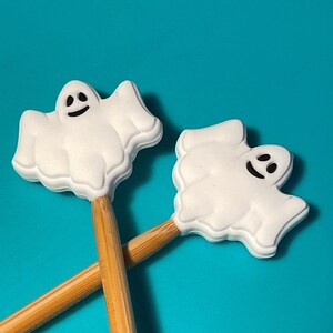 Knitting Needle Point Protectors, Knitting Needle Stoppers Knitting Notions Kawaii Halloween Happy Classic Ghost Goth Gifts for Knitters