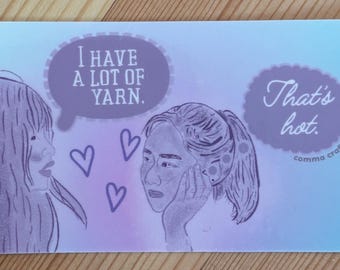 Vinyl Sticker - That's Hot Yarn Lovers - Intersectional Pride Queer Gay Lesbian Yarn Ball Knitting Crochet Weaving LGBTQ