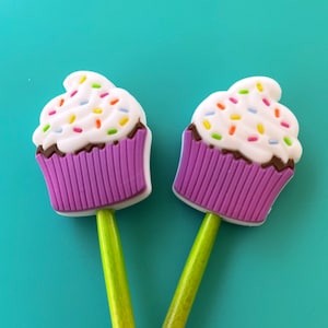 Knitting Needle Point Protectors, Knitting Needle Stoppers Knitting Notions Chocolate Cupcake Stocking Stuffer Baking Gift for Knitters