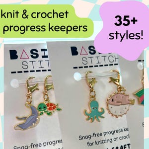 Progress Keepers Set - Knitting Crochet Snag-Free - Basic Stitch Kit - Knit Stitch Markers Tools Notions Accessories Gifts for Knitters