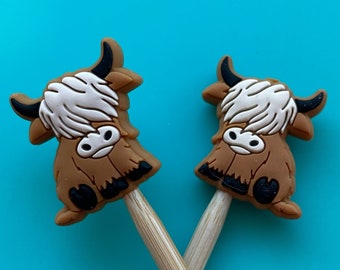 Knitting Needle Point Protectors Knitting Needle Stoppers, Knitting Notions Kawaii Highland Cow Cute Yak Animal Gift for Knitters Sweater