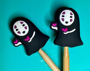 Knitting Needle Point Protectors, Knitting Needle Stoppers Knitting Notions Kawaii Halloween Anime Silicone Gift for Knitters