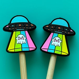 Knitting Needle Point Protectors Knitting Needle Stoppers End Caps Knitting Notions Halloween UFO Ghost Rainbow Goth Cute Gift for Knitters