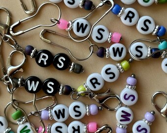 NEW Colors - Handmade Knitting Crochet Stitch Markers – RS WS Snag Free Removable Beads Right Side Wrong Side
