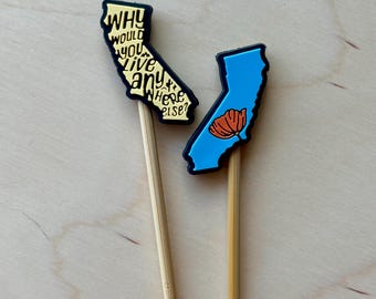 Exclusive Knitting Needle Point Protectors Knitting Needle Stoppers California Poppy Golden State Gifts for Knitters