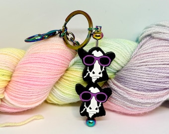 Knitting Keychain - Point Protector Leash - Knitting Notions Project Bag Essentials Accessories Tools for Beginners Yarn Gifts for Knitters