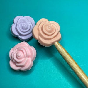 CLEARANCE Knitting Needle Point Protectors, Knitting Needle Stoppers, Knitting Notions - Realistic Flowers Nature Roses Monstera Leaves