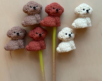 Knitting Needle Point Protectors, Knitting Needle Stoppers Knitting Notions - Golden Doodle Poodle Labradoodle Dog Pet Gift for Knitters