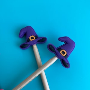 Knitting Needle Point Protectors Knitting Needle Stoppers Knitting Notions Halloween Witch Hat Funny Goth Gift for Knitters
