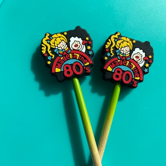 Knitting Needle Point Protectors, Knitting Needle Stoppers Knitting Notions Raised in the 80s Vintage Retro Cartoon Rainbow Girl Gifts