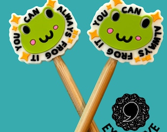 Knitting Needle Point Protectors, Stitch Stoppers, Notions EXCLUSIVE You Can Always Frog It Animals Stocking Stuffer Gift for Knitters