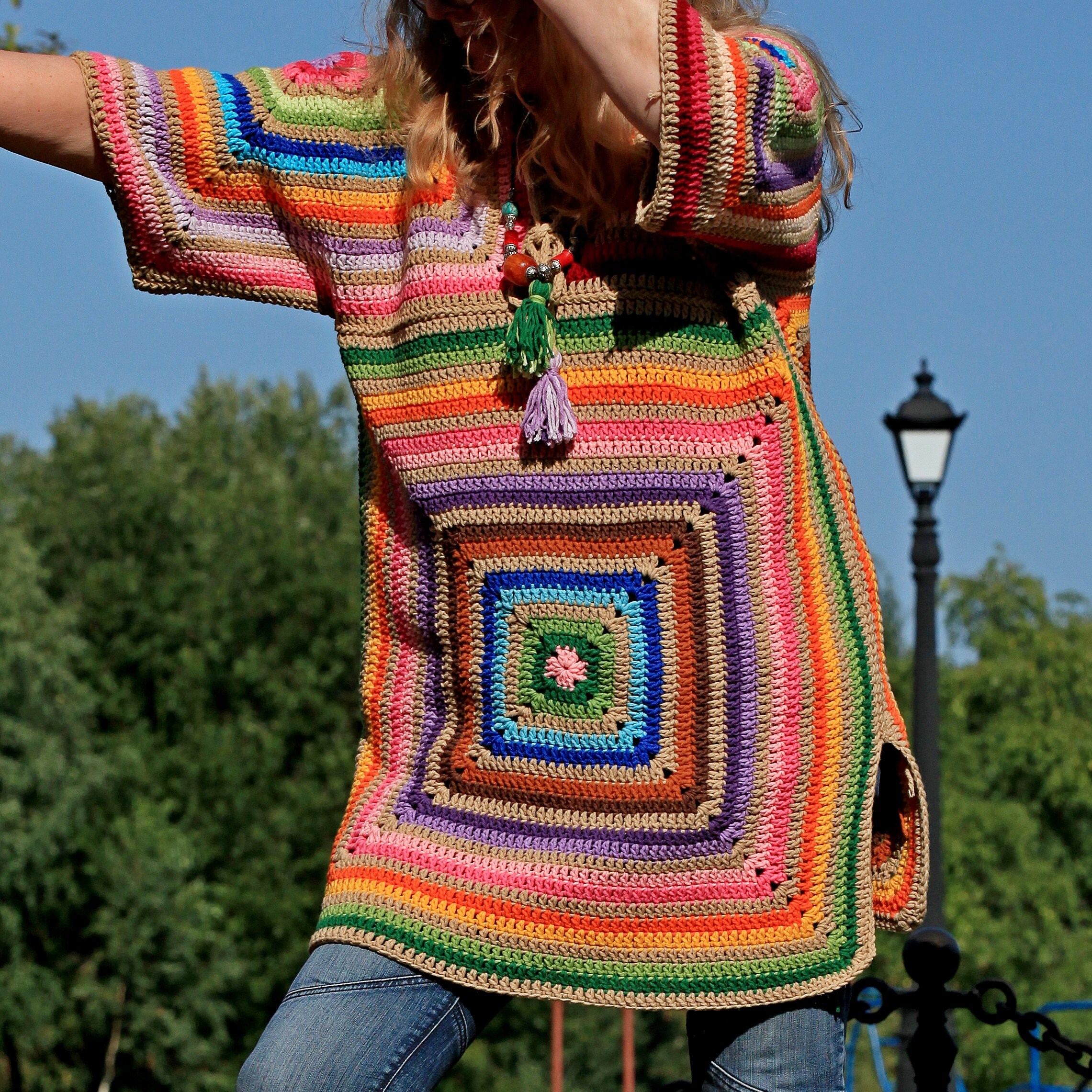 granny square kimono