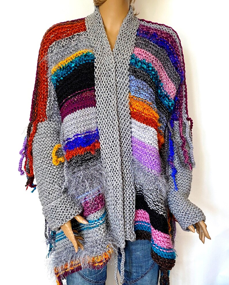 Boho Poncho Sweater Cardigan Grunge Oversized Knit Coat Men | Etsy