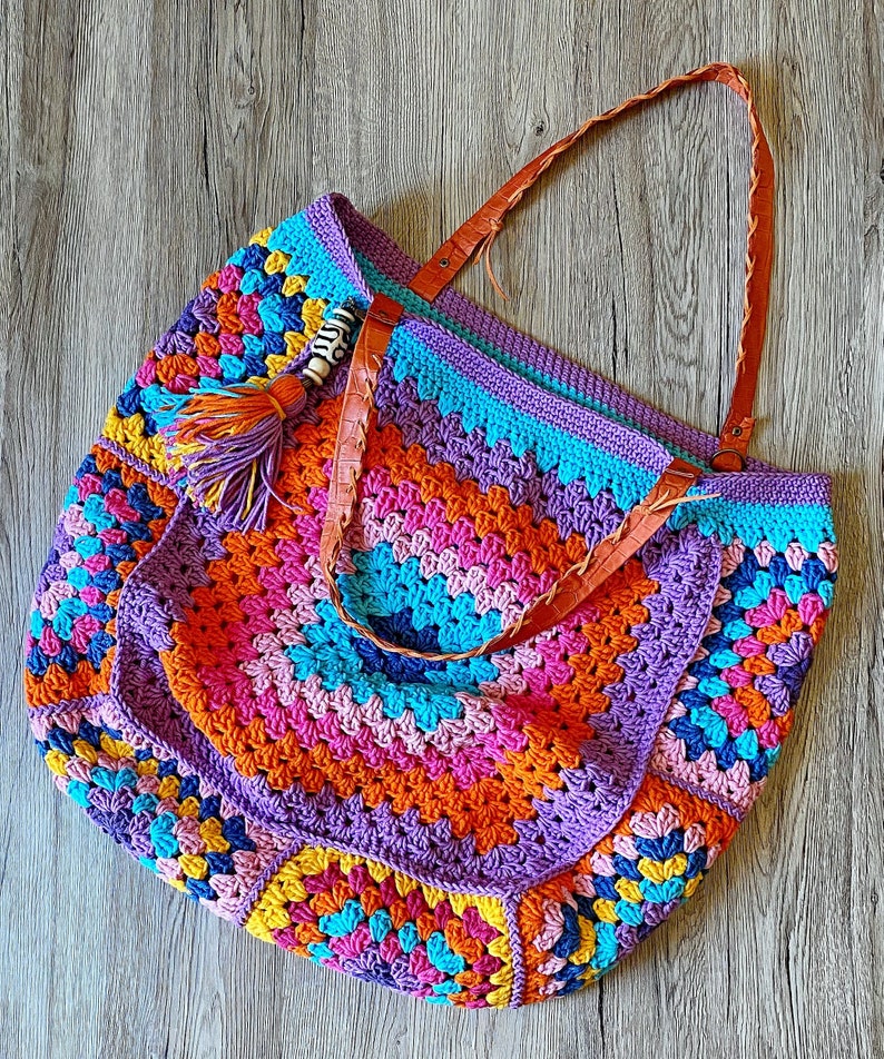 Crochet Festival bag Granny squares bag Shoulder crossbody bag | Etsy