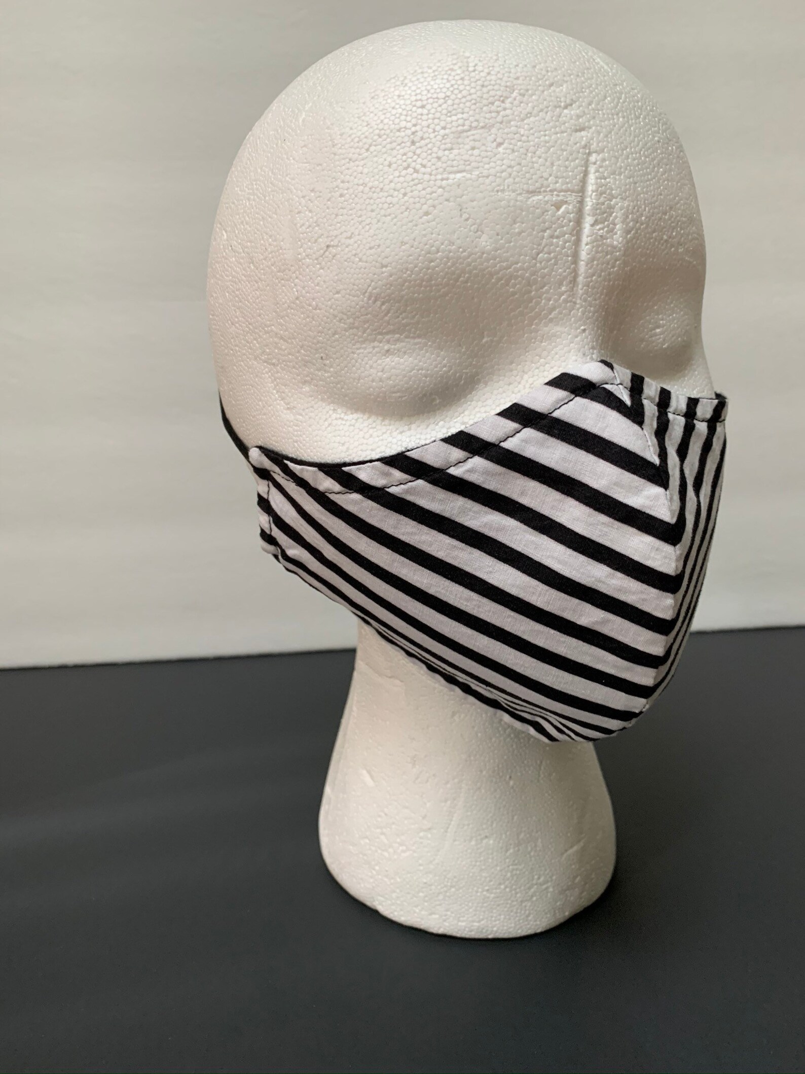 Black and white stripe Face Mask Striped Face Mask Black and Etsy