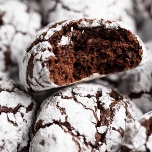 Chocolate Crinkle Cookies 2 Dozen Chocolate Crackle  Cookies