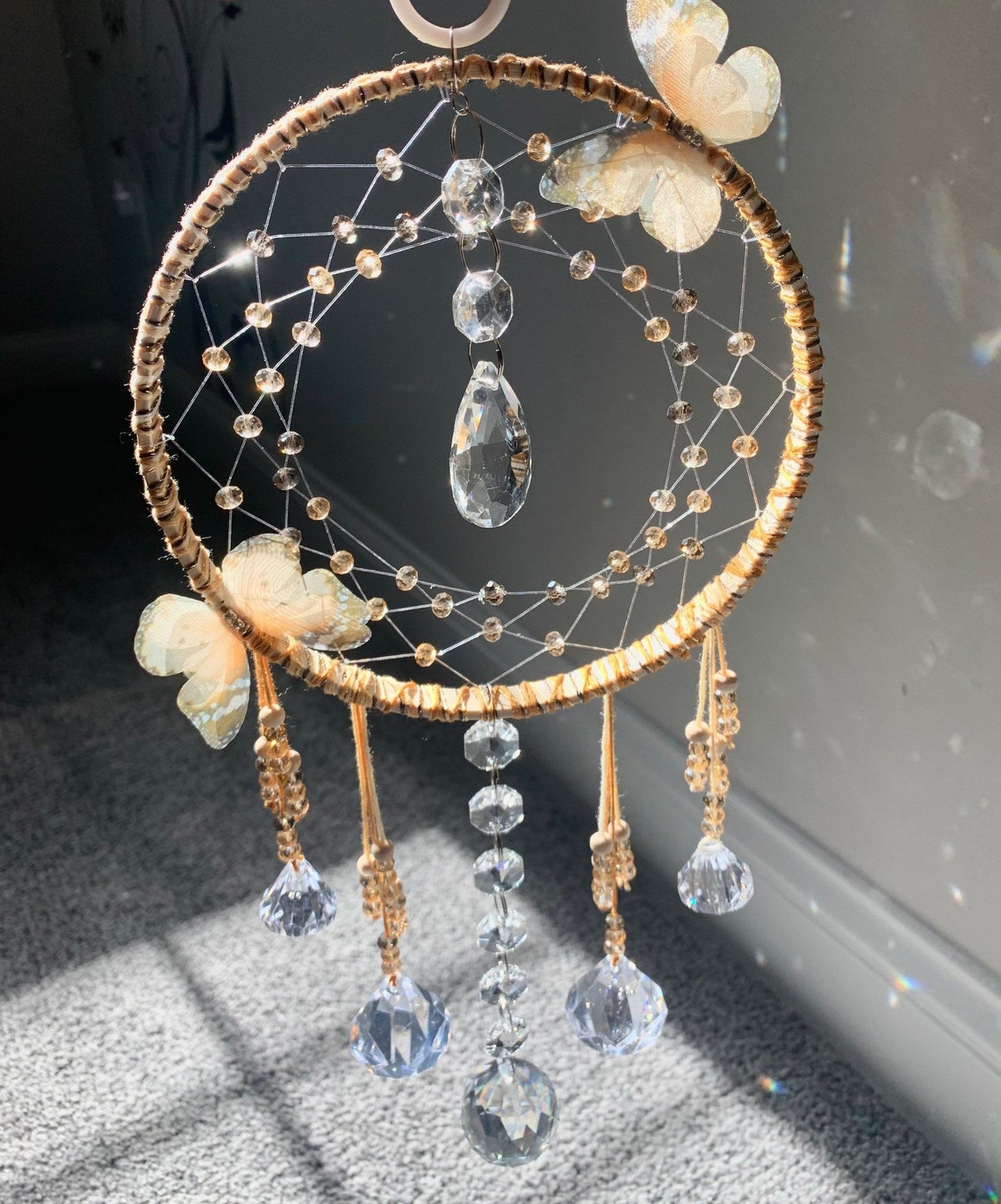 Custom Butterfly Suncatcher Dreamcatcher Glass Crystal and Etsy