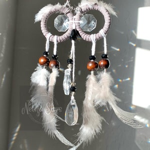 Prism Owl Suncatcher Car Charm for Rear View Mirror