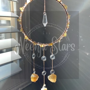 Elegant Citrine Crystal Suncatcher Window Decor