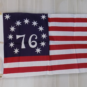 Vintage US Flag - Revolutionary War Style with 76 with Stars and Stripes