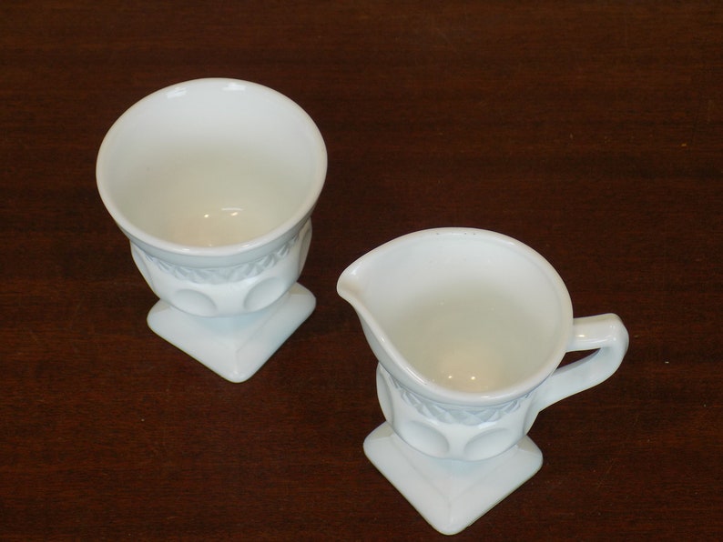 Vintage Milk Glass Sugar and Creamer Set Etsy