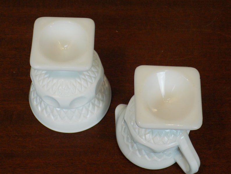 Vintage Milk Glass Sugar and Creamer Set Etsy
