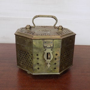Vintage Brass Box with Hinged Lid
