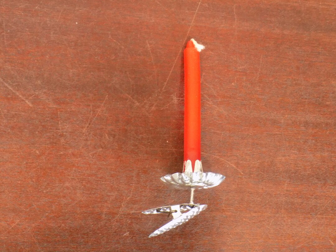 Vintage Christmas Tree Candle Clips and Candles Etsy