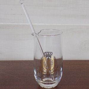 Vintage Cocktail Mixing Glass Pitcher with Glass Stirrer