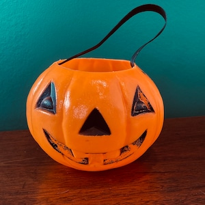 Vintage Small Halloween Candy Pail Pumpkin