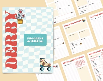 Roller Derby Progress Journal – Printable digital download – Practice log, progress tracker