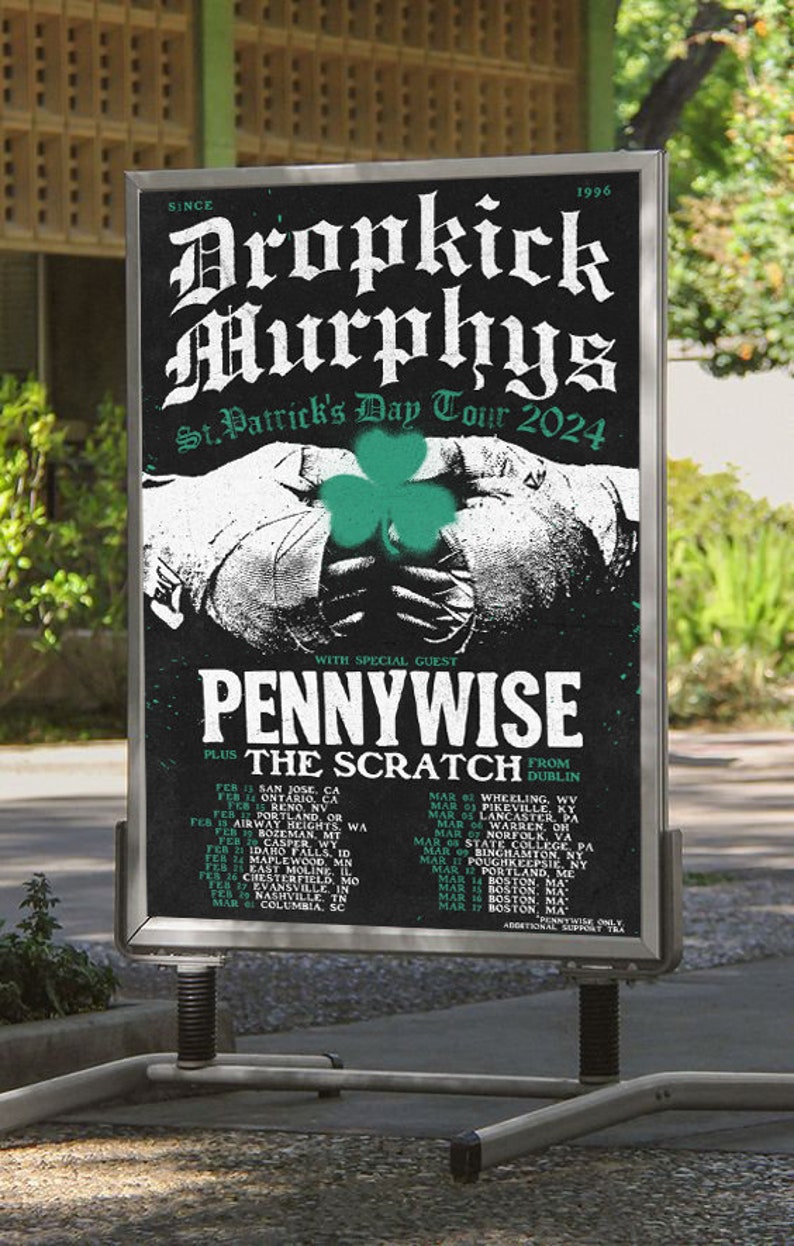 Dropkick Murphys 2024 Tour Poster Etsy