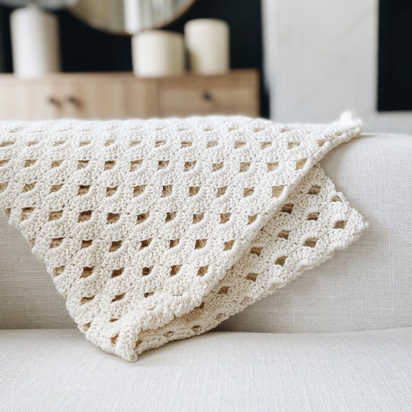 CROCHET PATTERN ⨯ Blanket, Eyelet Arcade Afghan Throw ⨯ The Pliye