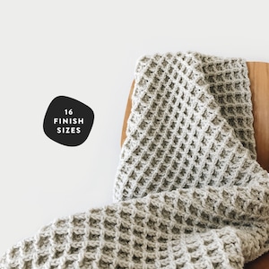 CROCHET PATTERN ⨯ Blanket, Afghan ⨯ Waffle Texture  ⨯ The Poze Throw