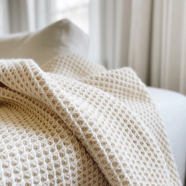 MOTIF AU CROCHET Couverture, jeté afghan en nid d'abeille ⨯ The Bourdon